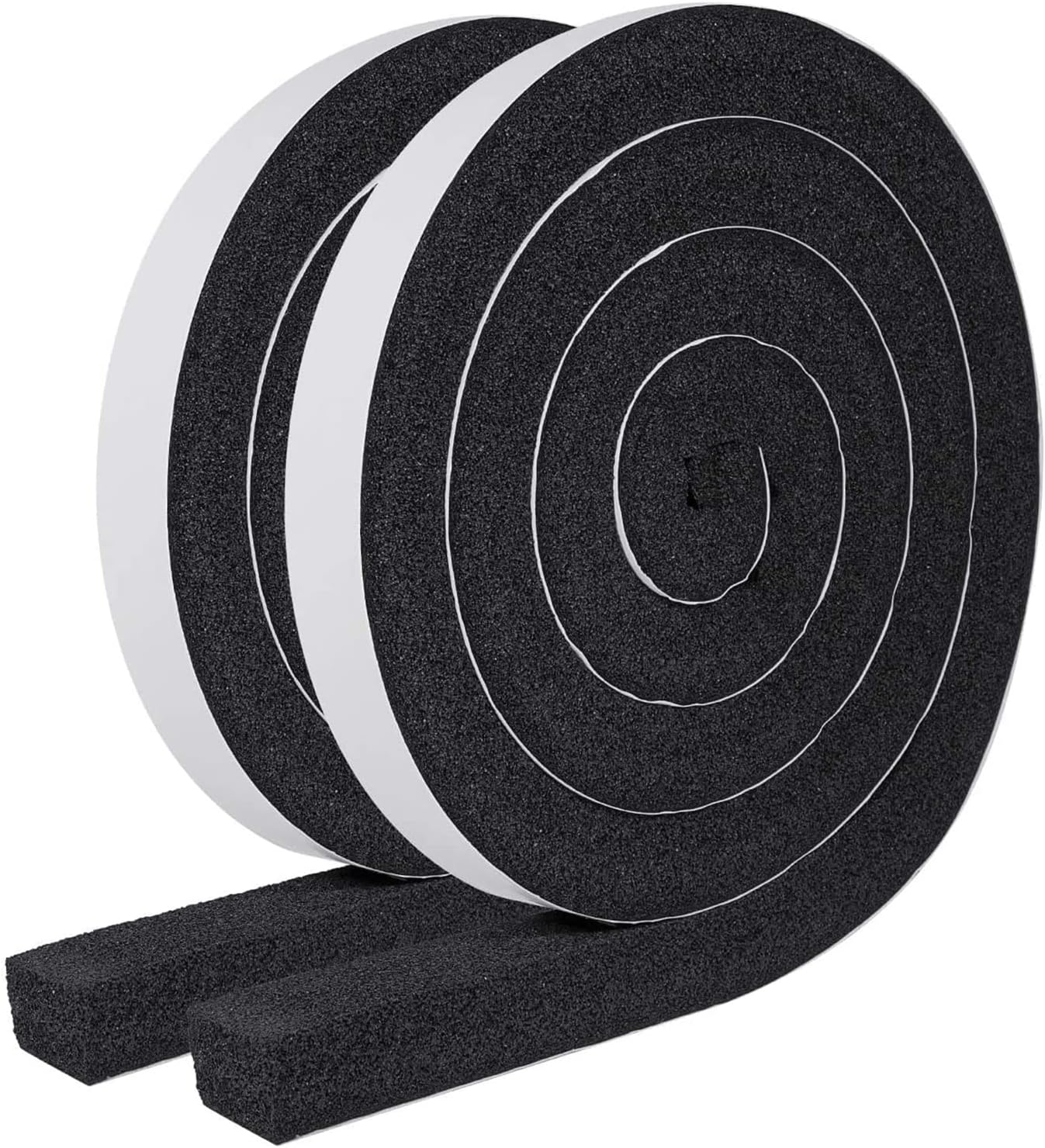 Weather Stripping Door Seal 1 Inch W x 1 Inch T, Strong Adhesion and High Resilience Air Conditioner Foam Insulation for Windows, Total Length 13 Feet (6.5ft x 2 Rolls) - Image 1