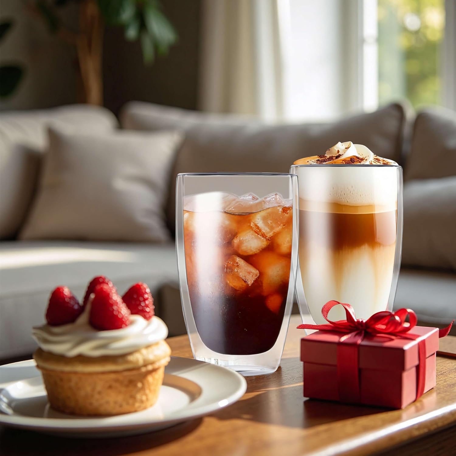 17oz Double Wall Glass Coffee Mugs, Insulated Coffee Mug, Clear Borosilicate Glass Coffee Cups for Cappuccino, Tea, Lightweight and Microwave Safe - Image 5