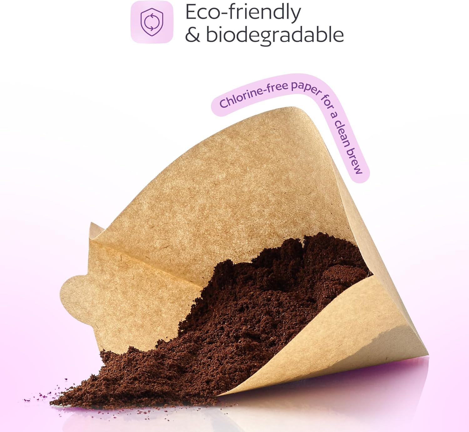 100 Count #4 Unbleached Paper Coffee Filters for Cuisinart, Ninja, BLACK+DECKER & other 8-12 Cup Coffee Makers - Perfect Paper Filter for Pour Over and Drip Coffee - Image 2