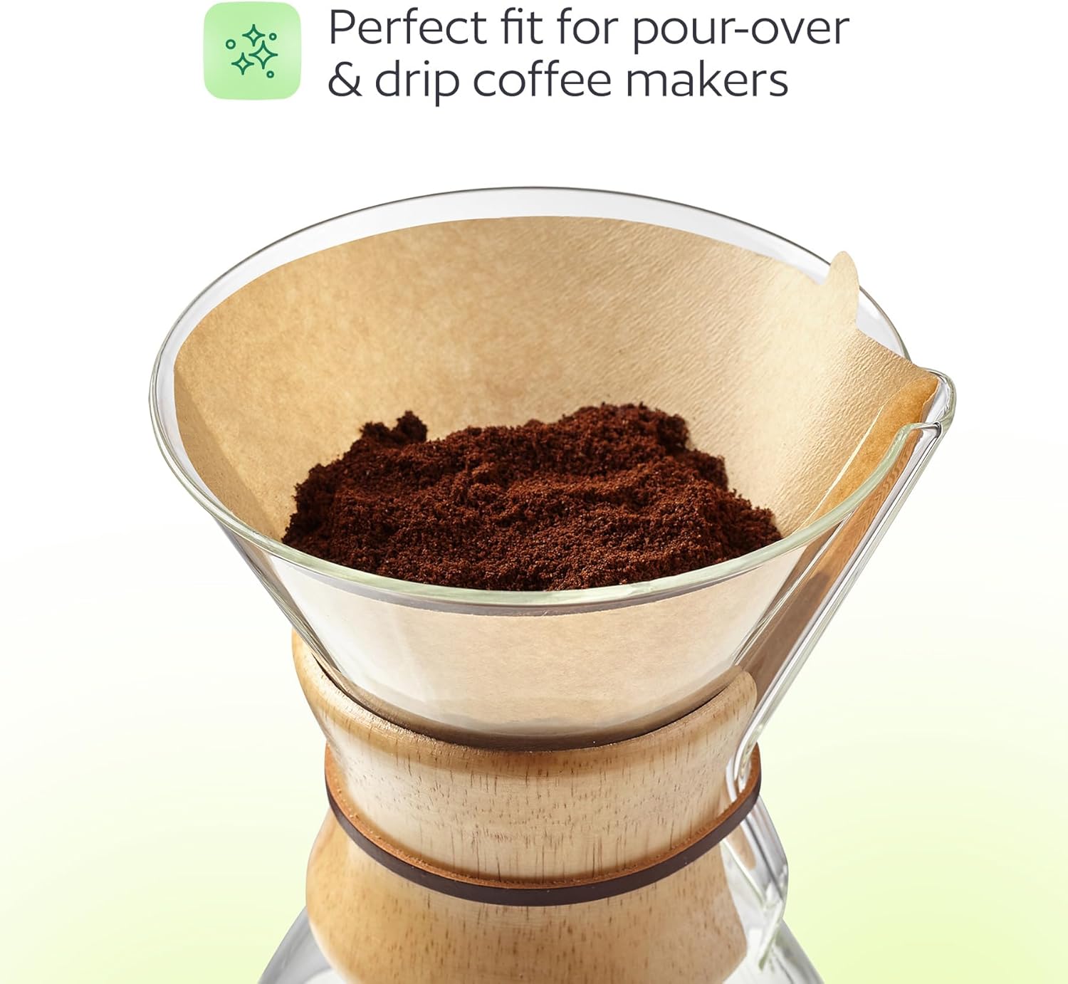100 Count #4 Unbleached Paper Coffee Filters for Cuisinart, Ninja, BLACK+DECKER & other 8-12 Cup Coffee Makers - Perfect Paper Filter for Pour Over and Drip Coffee - Image 4