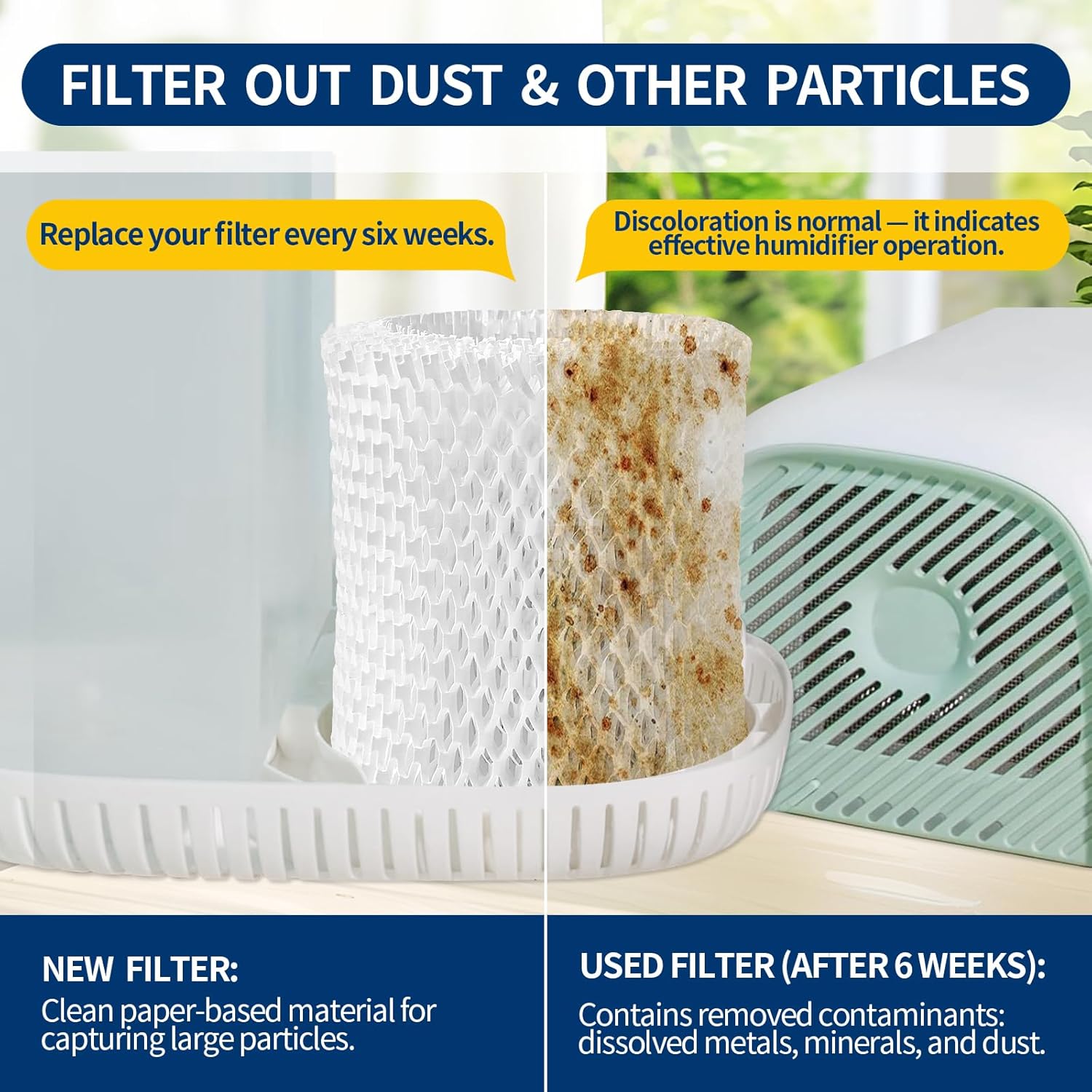 Humidifier Replacement Filter Compatible with Canopy Bedside and Nursery Humidifier,Made with Wood Pulp, Paper Filter, 4-Pack - Image 5