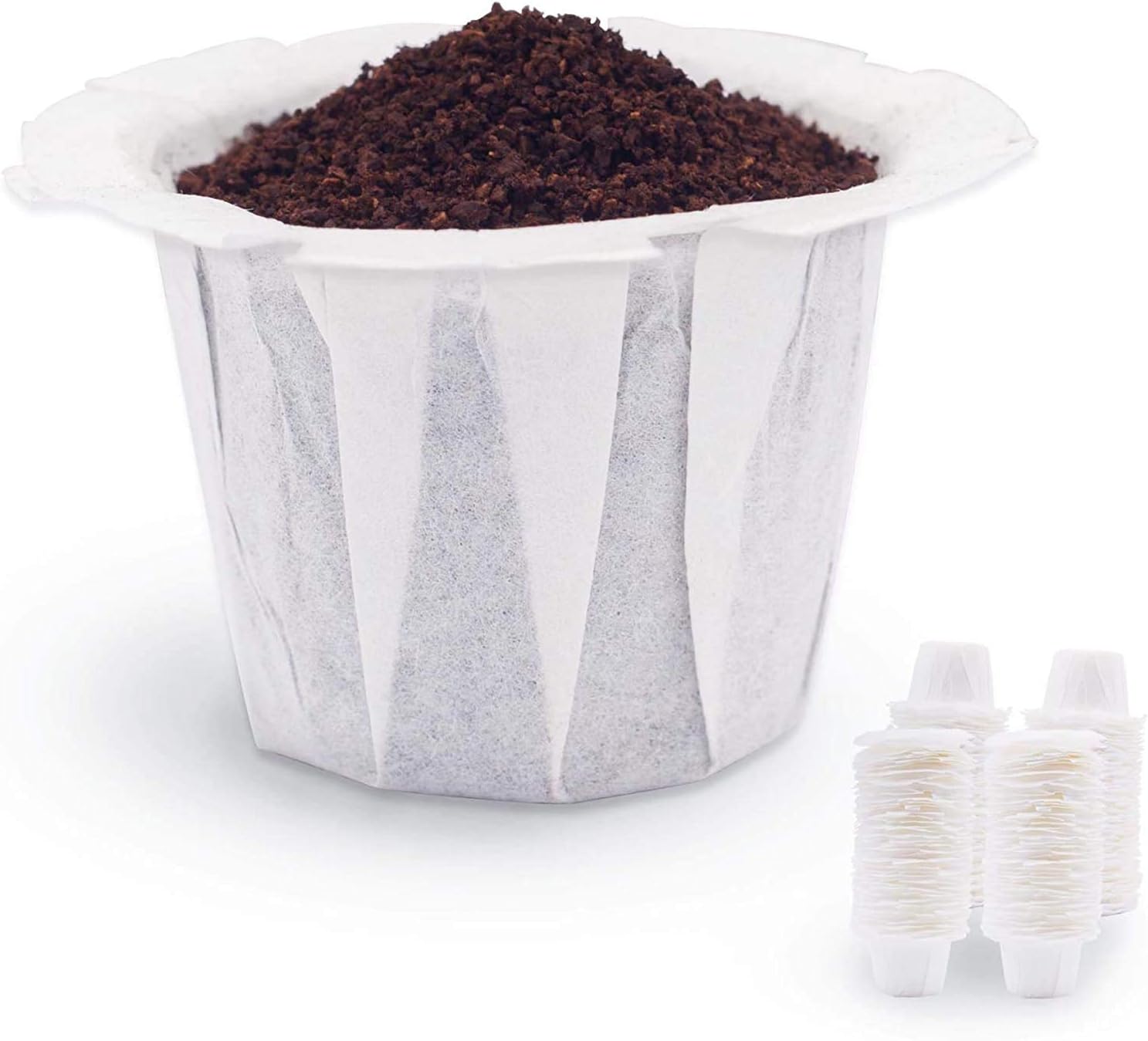 Disposable Coffee Filter Paper for Keurig Brewers Single Serve 1.0 and 2.0, 200 Count Replacement Coffee Filter Paper Liner Compatible with All Reusable K Cup Coffee Pod, Refillable Capsule, White - Image 1