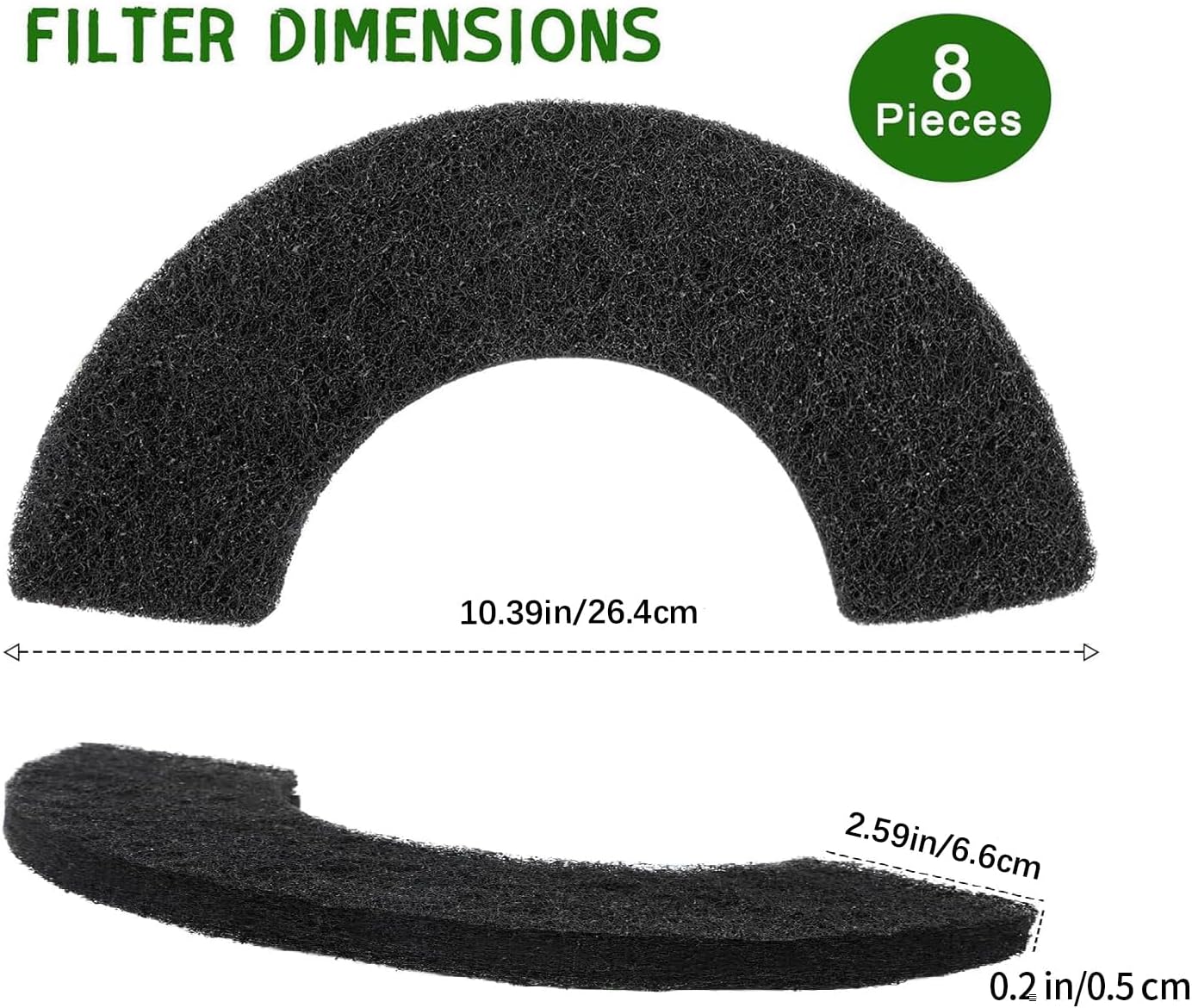 8Pcs Carbon Filters Compatible with LR 4,Replacement Activated Charcoal Filters for Litter Box Carbon Premium Filter,Thickened and Durable,Eliminate Odor and Controls Moisture on Pet's Body - Image 2
