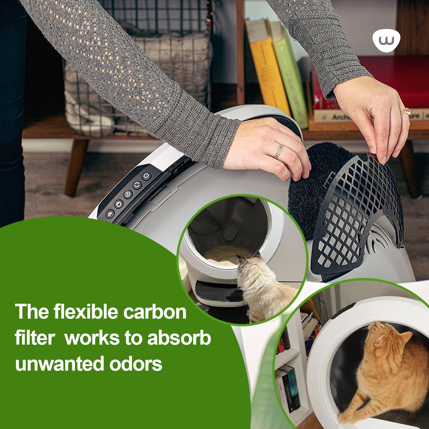 8Pcs Carbon Filters Compatible with LR 4,Replacement Activated Charcoal Filters for Litter Box Carbon Premium Filter,Thickened and Durable,Eliminate Odor and Controls Moisture on Pet's Body - Image 4