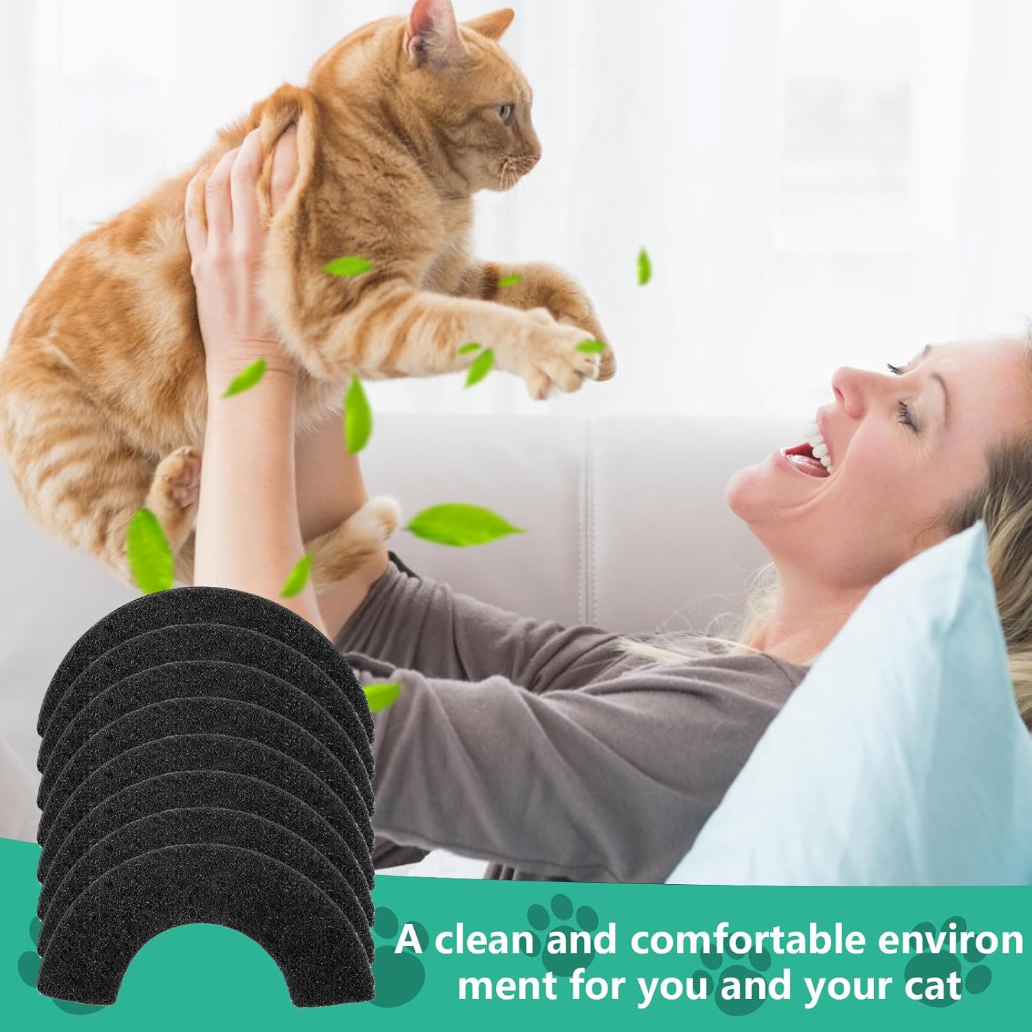 8Pcs Carbon Filters Compatible with LR 4,Replacement Activated Charcoal Filters for Litter Box Carbon Premium Filter,Thickened and Durable,Eliminate Odor and Controls Moisture on Pet's Body - Image 5