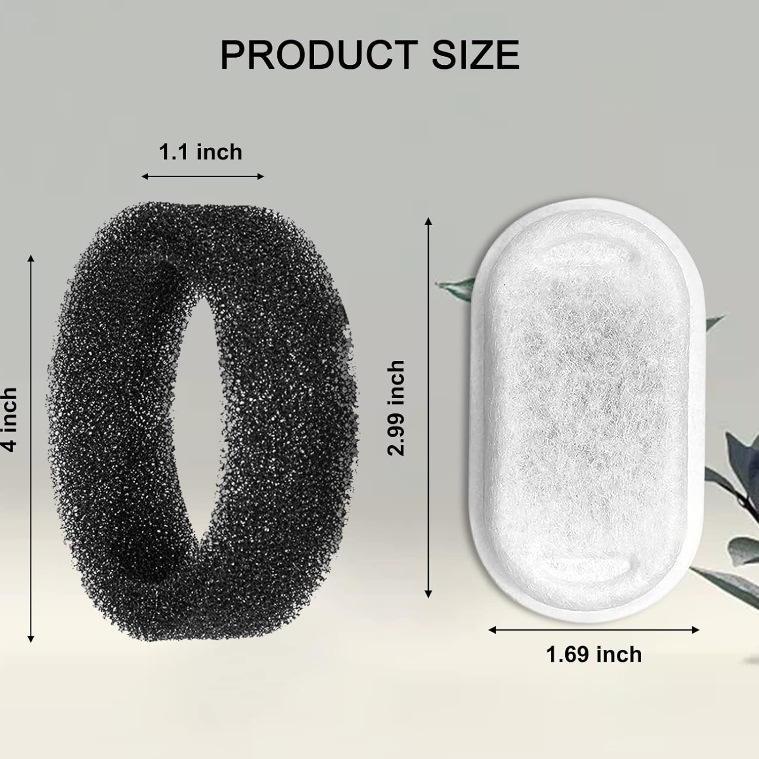 Cat Water Fountain Filters for 108/3.2L& 67oz/2L Stainless Steel Pet Water Dispenser Fountain Filter Replacement with 8 Sponges (8 Filters&8 Sponges) - Image 3