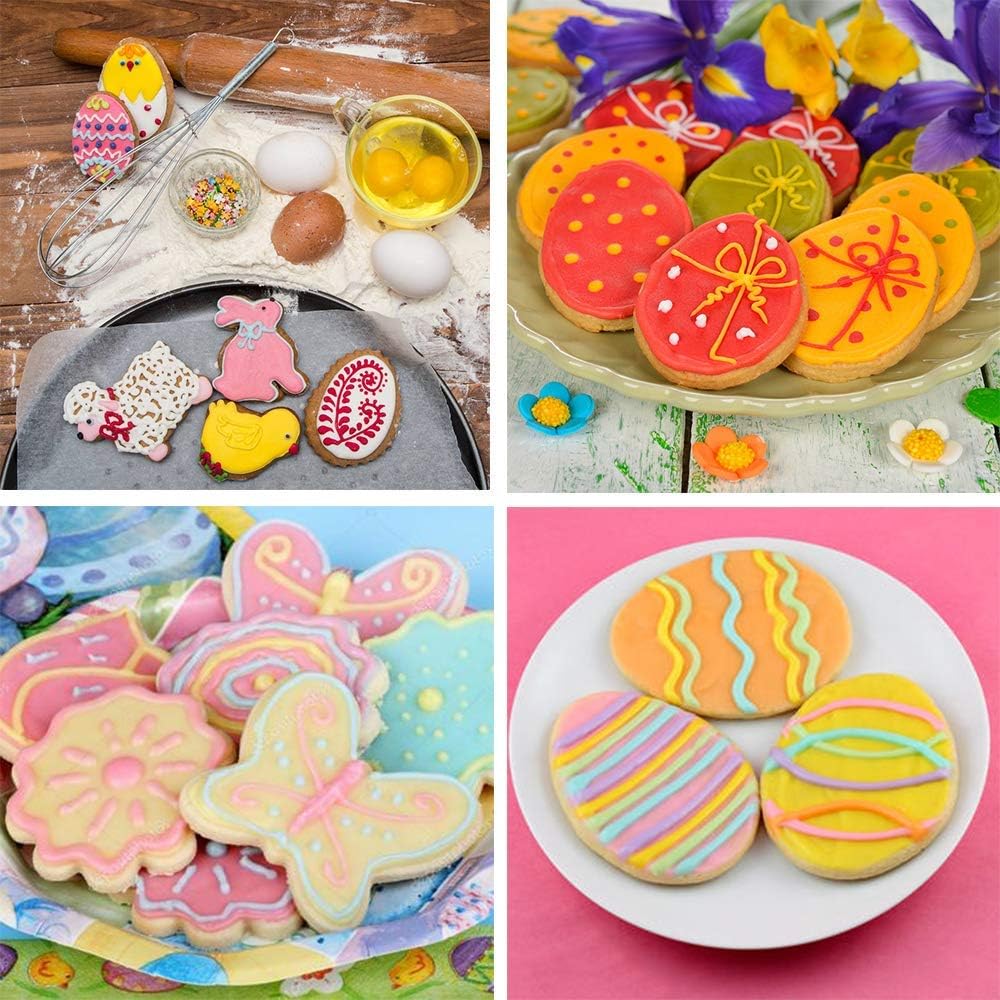 Easter Cookie Cutters, 5 Pieces Chick Carrot Egg Bunny Rabbite Shapes Metal Cookie Cutters Stainless Steel Sets Holiday Themed Baking Kit - Image 4