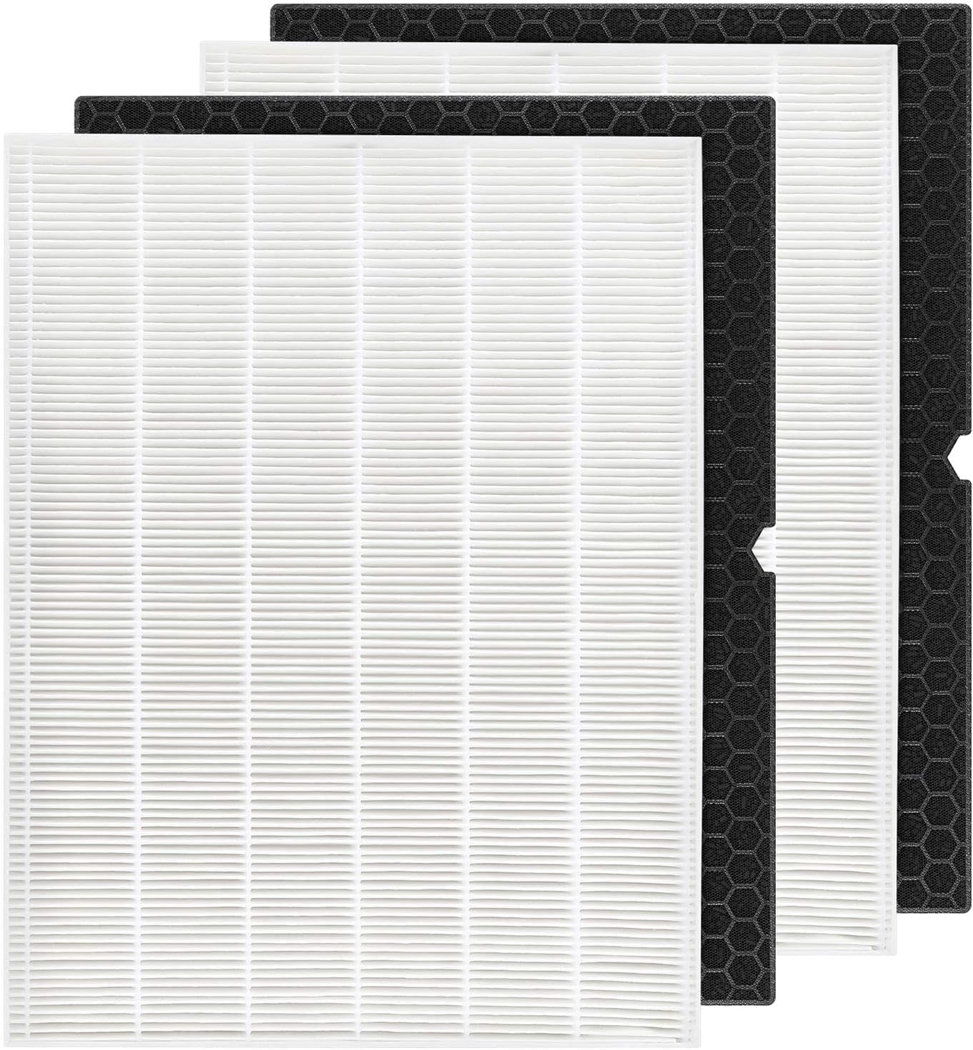 116130 Filter H HEPA Replacement Compatible with Winix 5500-2 Plasmawave Air Purifier and Winix AM80 Air Purifier - 2 HEPA and 2 Activated Carbon Filters Combo Pack - Image 1