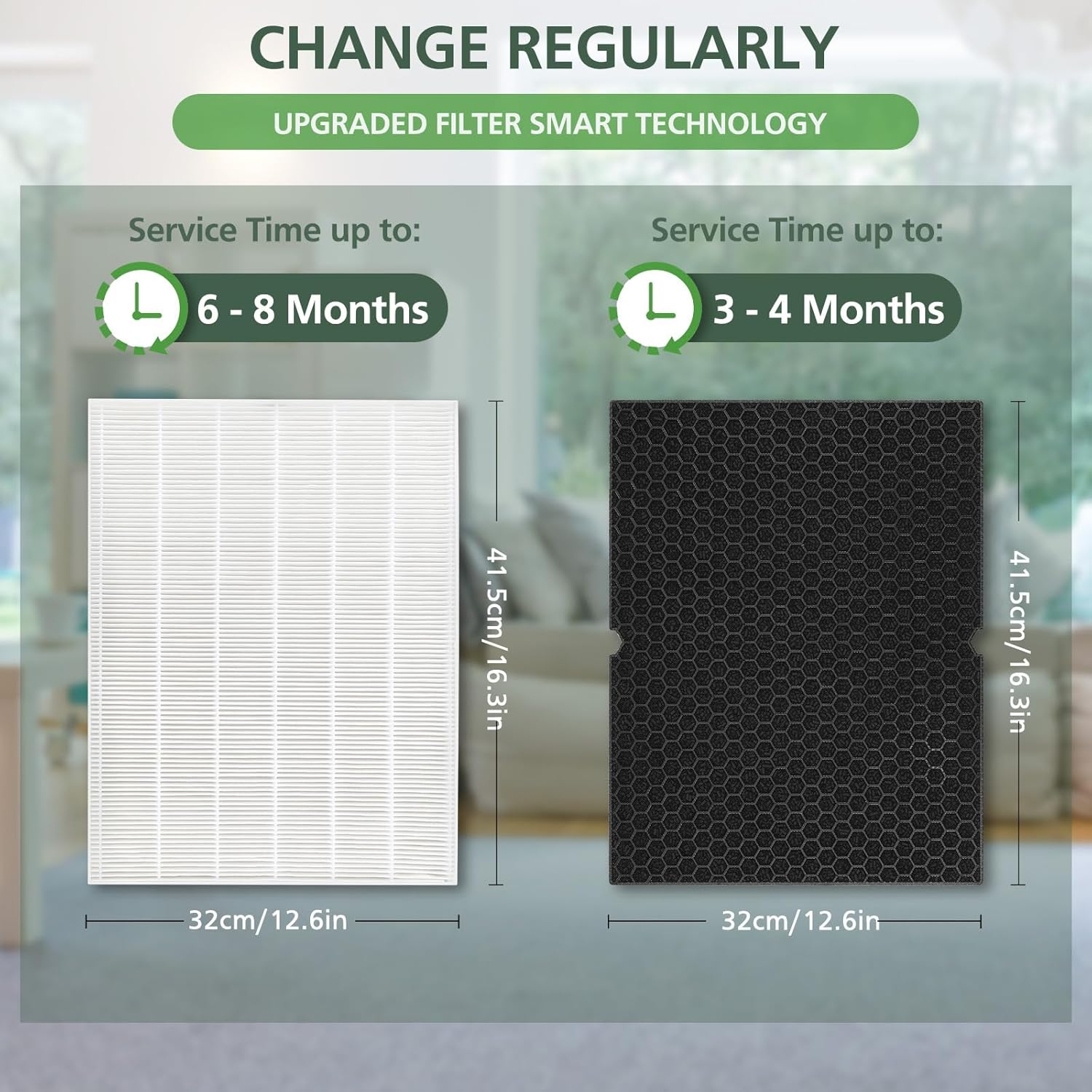 116130 Filter H HEPA Replacement Compatible with Winix 5500-2 Plasmawave Air Purifier and Winix AM80 Air Purifier - 2 HEPA and 2 Activated Carbon Filters Combo Pack - Image 6