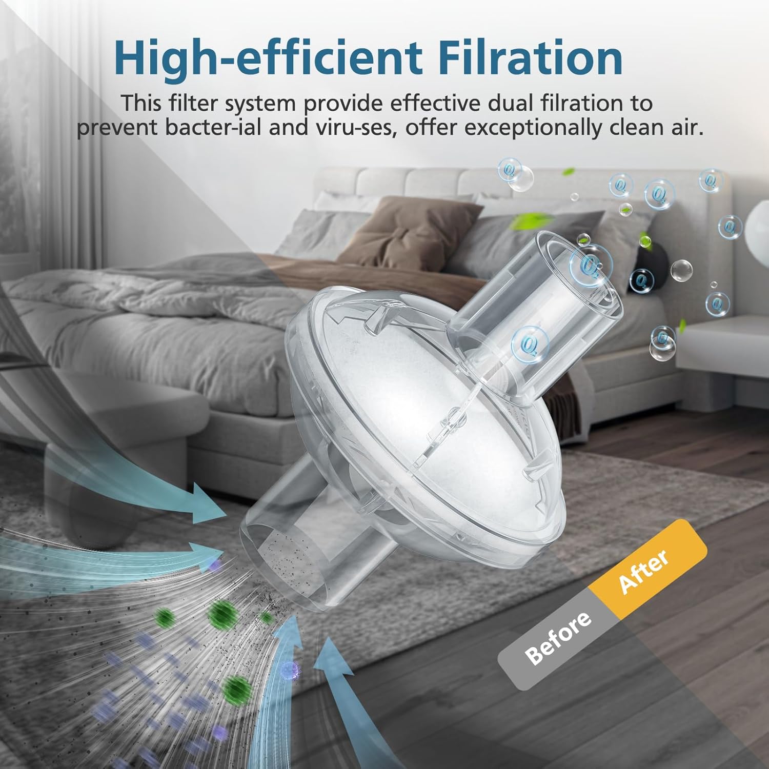 12-pack CPAP Inline Filter, Universal Inline CPAP Filter Compatible with BiPAP Machines ResMed,Dreamstation Standard, Any CACP Machine Size 22mm and 25mm Tube - Image 3
