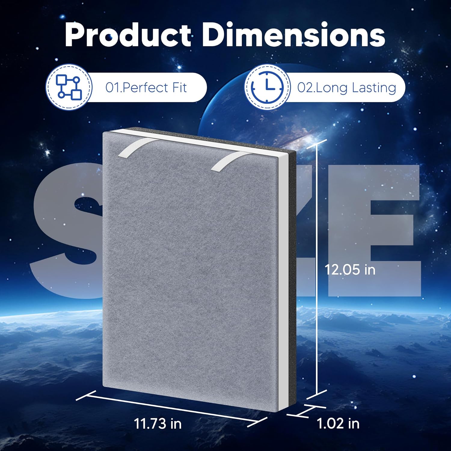 Vital 100 Replacement Filter for LEVOIT Vital 100 Air Purifier,  3-in-1 H13 True HEPA High-Efficiency Activated Carbon Filter, Compared to Part # Vital 100-RF, 2 Pack - Image 8