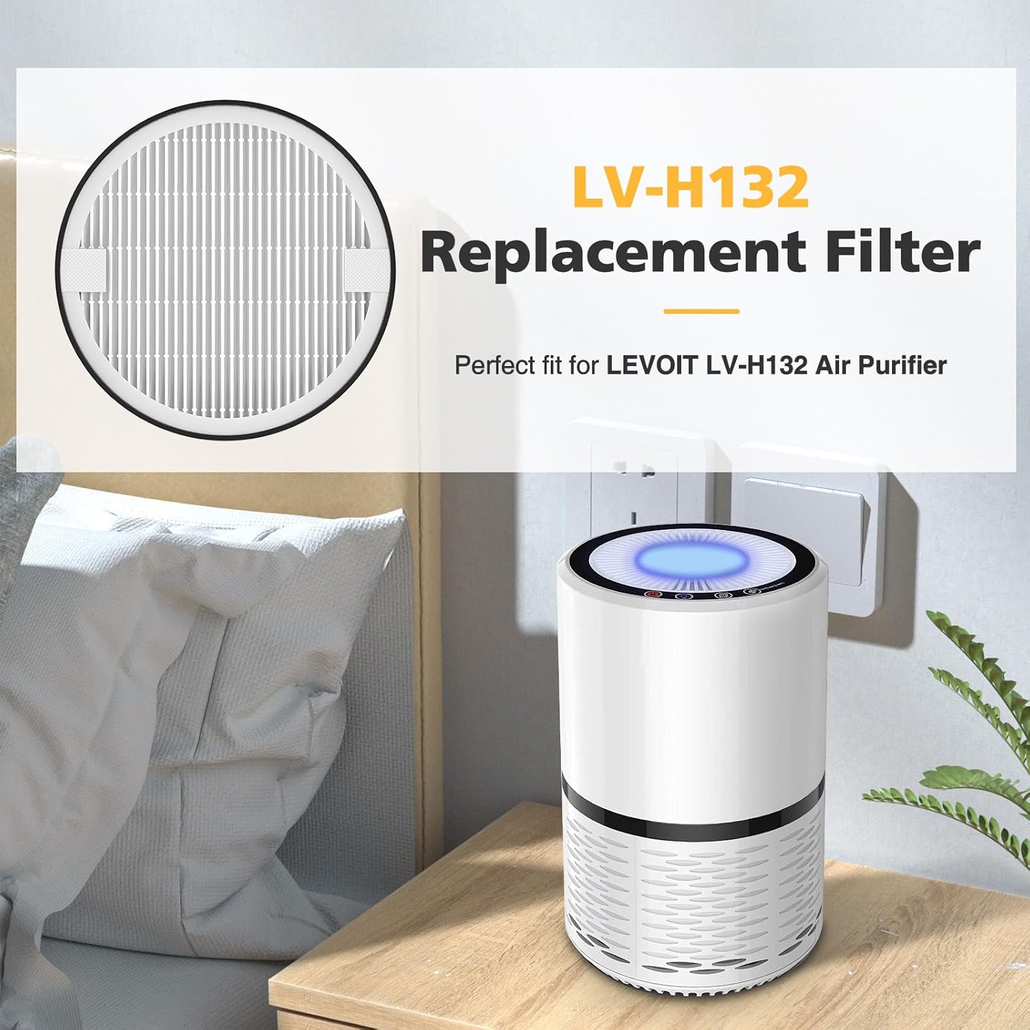 LV-H-132 Replacement Filter Compatible with LEVOIT LV-H-132 Air Puri-fier Replacement Filter, Part # LV-H-132-RF, 2 Pack - Image 2