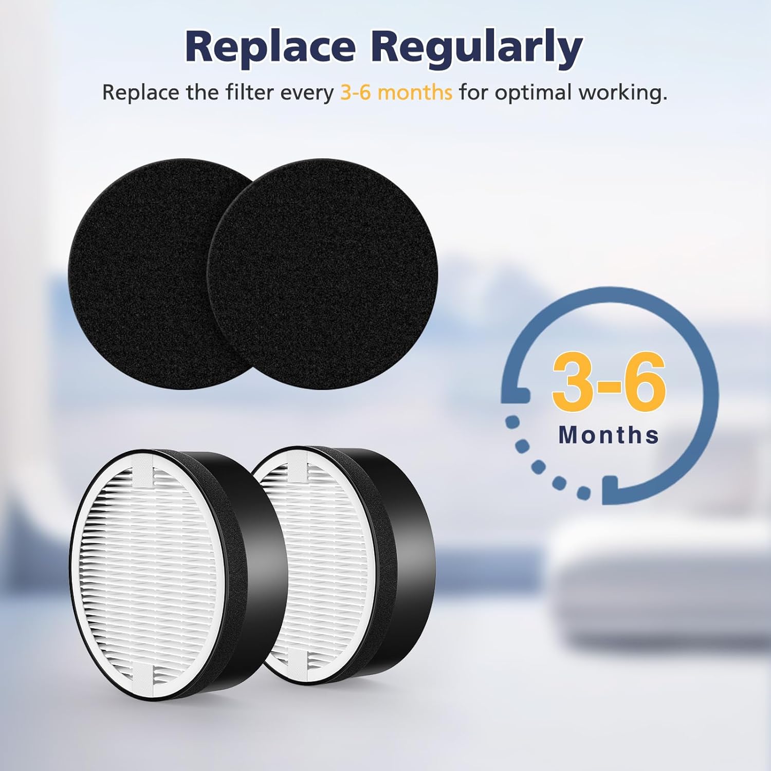 LV-H-132 Replacement Filter Compatible with LEVOIT LV-H-132 Air Puri-fier Replacement Filter, Part # LV-H-132-RF, 2 Pack - Image 5