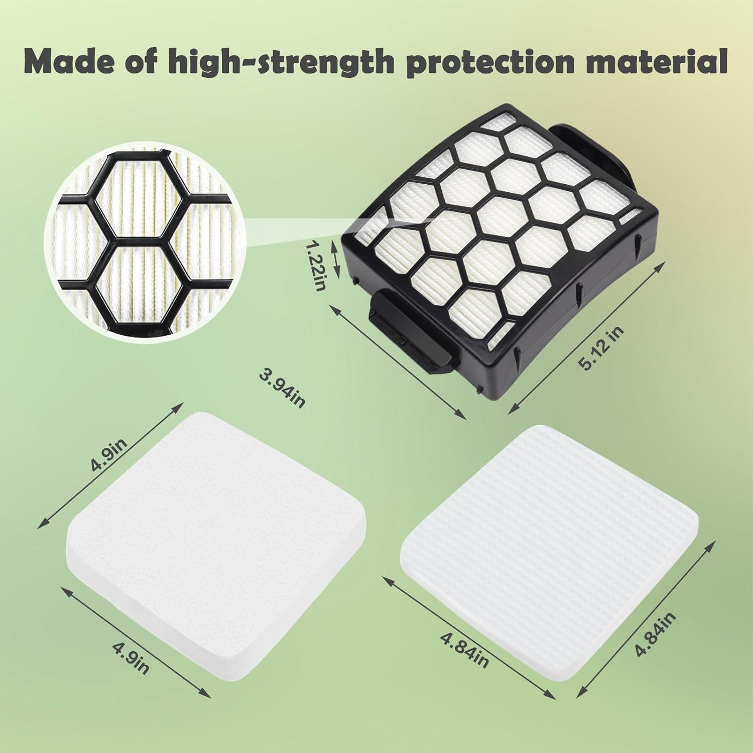 Filter Replacement for Shark LA300 LA301 LA322 LA351 LA500 LA502 LA555 LA360 LA362 LA401 LA455 LA702 Rotator Lift-Away ADV DuoClean PowerFins Upright Vacuum, Part XFFK320 & XHF320 2 HEPA 4 Foam - Image 4