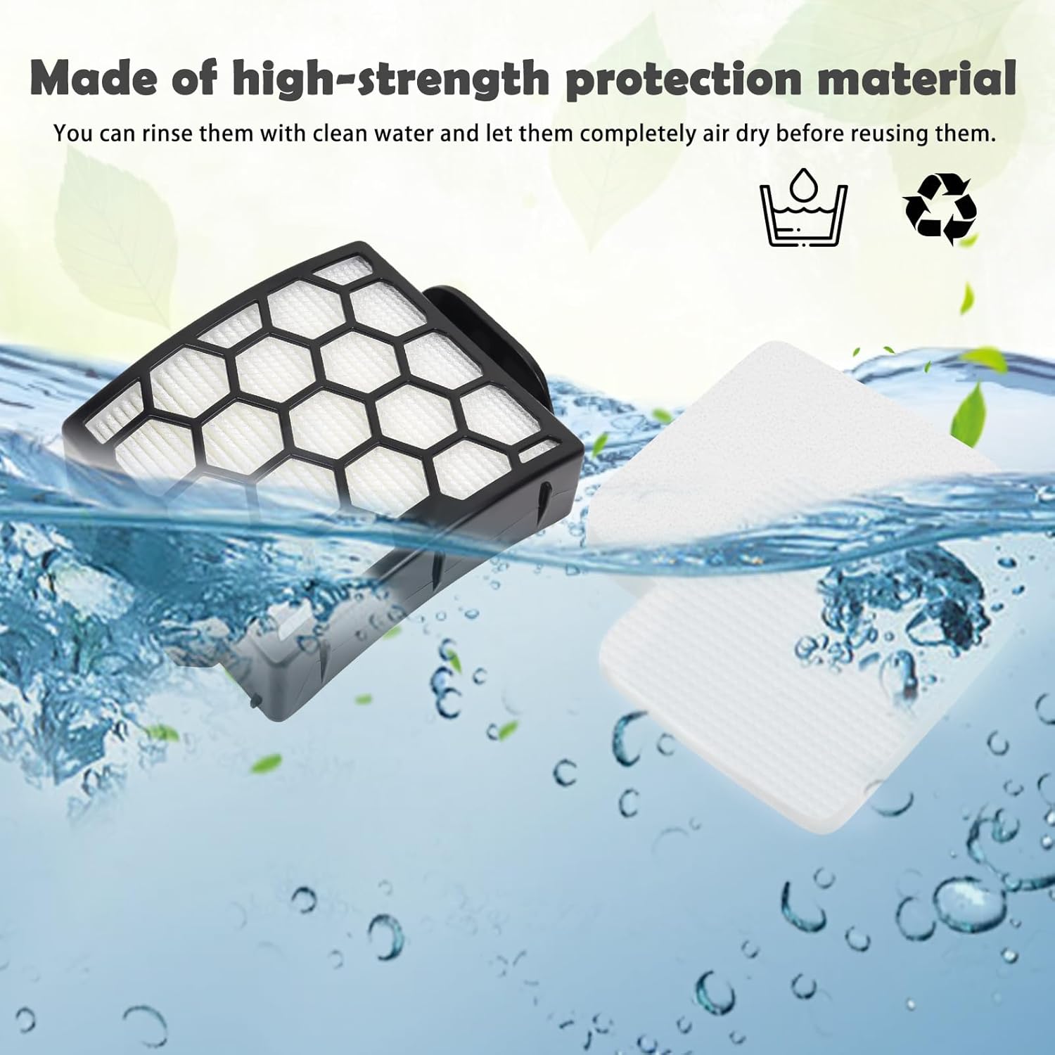 Filter Replacement for Shark LA300 LA301 LA322 LA351 LA500 LA502 LA555 LA360 LA362 LA401 LA455 LA702 Rotator Lift-Away ADV DuoClean PowerFins Upright Vacuum, Part XFFK320 & XHF320 2 HEPA 4 Foam - Image 6