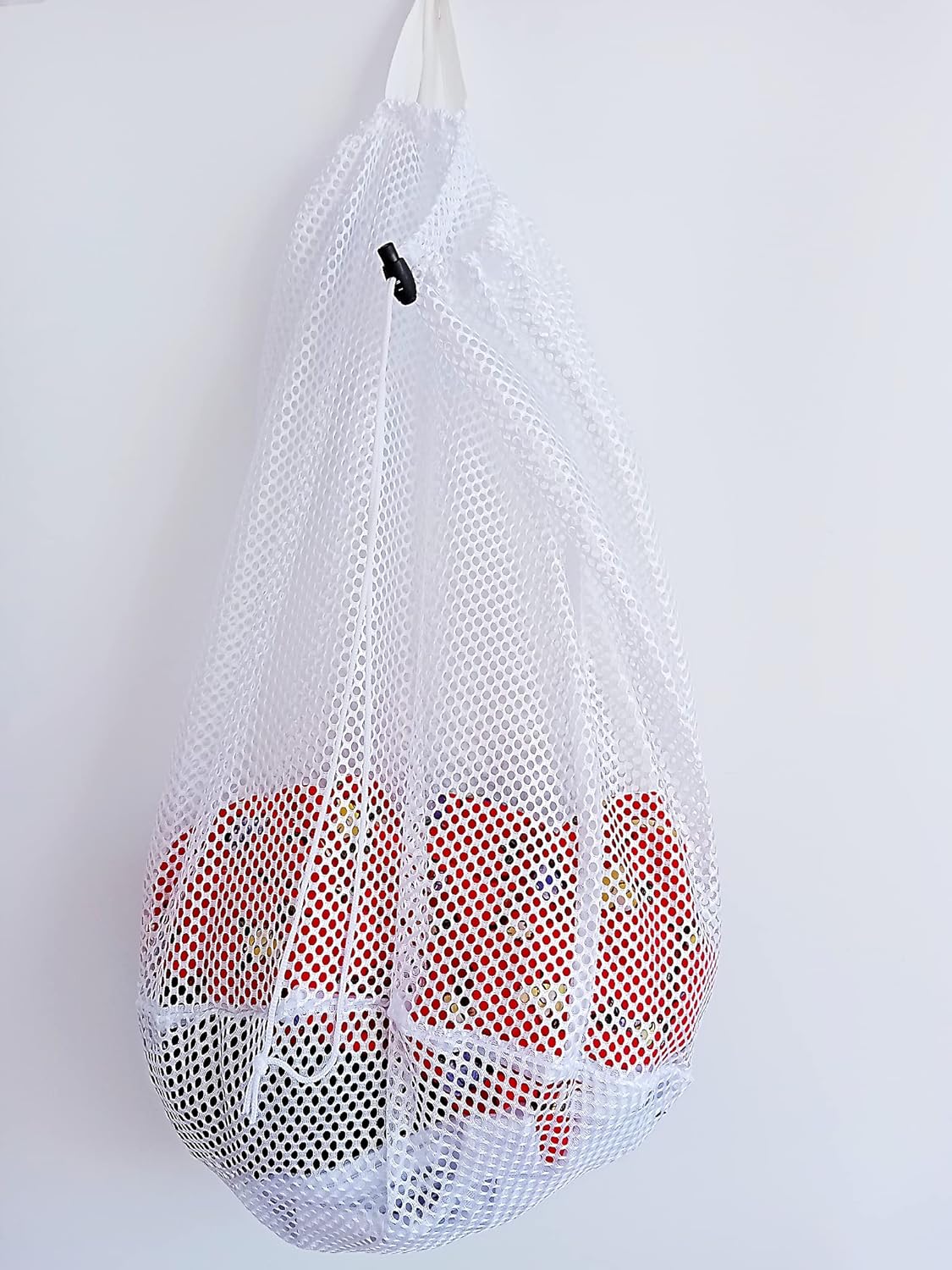 Small Commercial Mesh Laundry Bag with Handle and Drawstring for Dormitory, Travelling, College,Apartment, Camping, RV, Machine Washable, Hanging Mesh Bag,20×17inc - Image 1