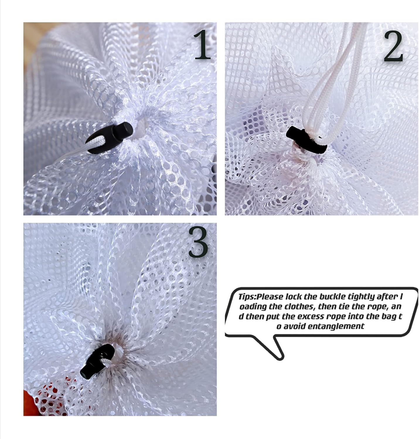 Small Commercial Mesh Laundry Bag with Handle and Drawstring for Dormitory, Travelling, College,Apartment, Camping, RV, Machine Washable, Hanging Mesh Bag,20×17inc - Image 4