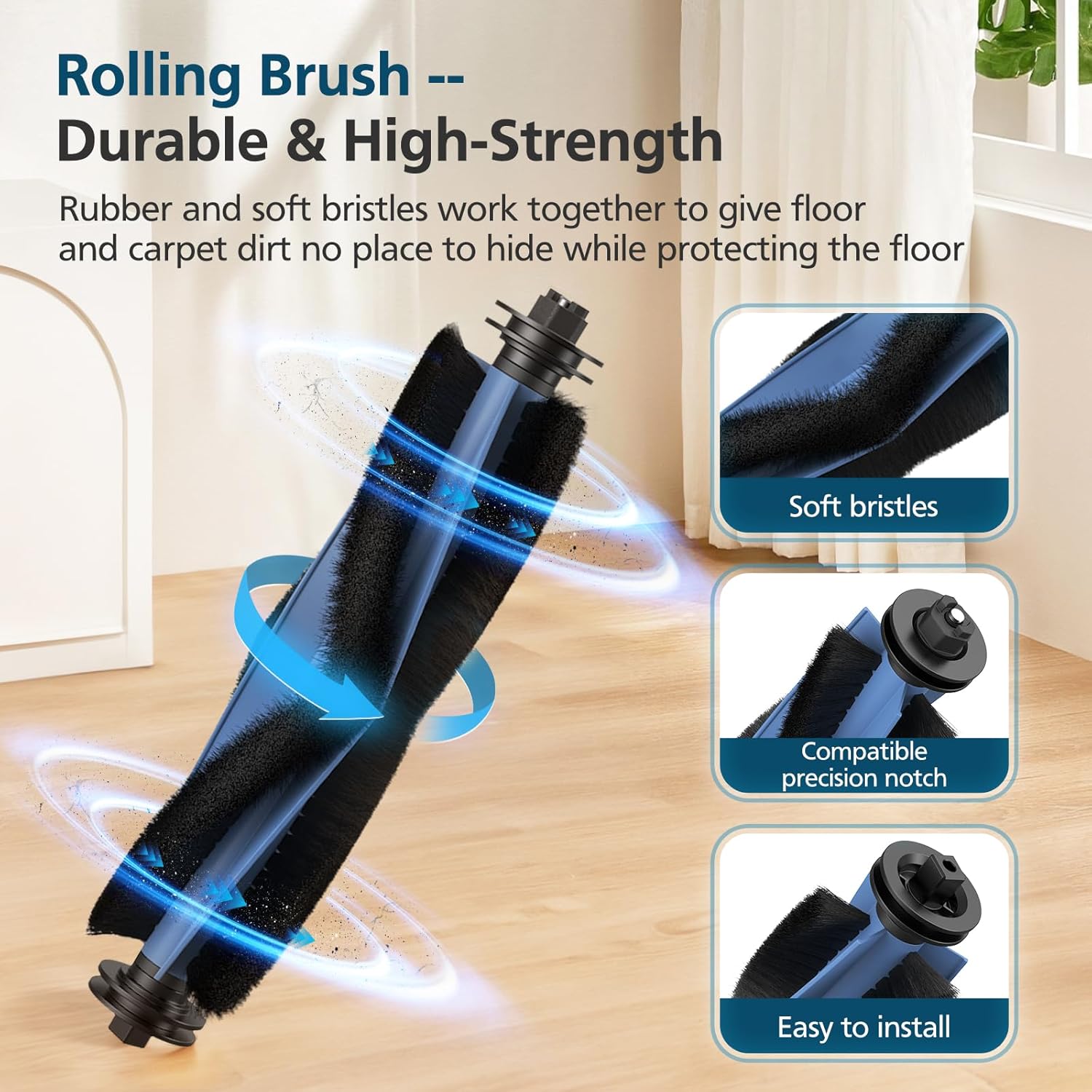 C10 Accessories for eufy C10 Robot Vacuum, 22 Pack Replacement Parts Include: 2* Main Rolling Brush, 6* Washable Filter, 6* Side Brush, 6* Dust Bag, 2* Cleaning Tool - Image 4