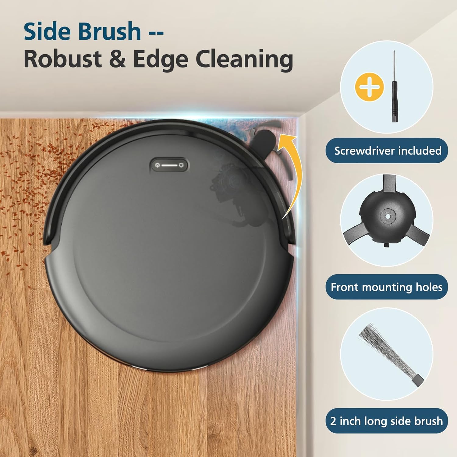 C10 Accessories for eufy C10 Robot Vacuum, 22 Pack Replacement Parts Include: 2* Main Rolling Brush, 6* Washable Filter, 6* Side Brush, 6* Dust Bag, 2* Cleaning Tool - Image 7