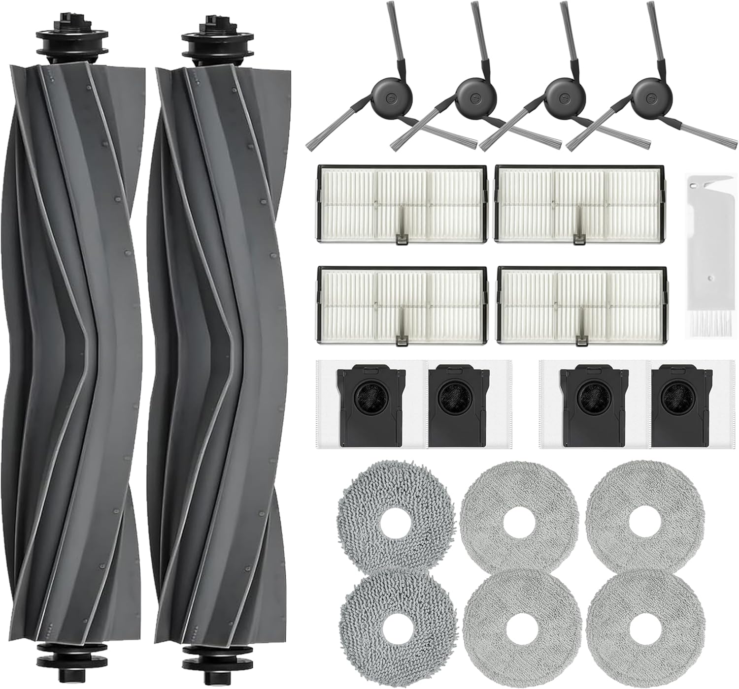Replacement Parts Accessories for Dreame X40 Ultra Complete L40 Ultra X40 Master MOVA P10 Pro Ultra Mop Pads X6; Dust Bag X4; Filter HEPA X4; Main Brushes X2; Side Brushes X4 - Image 1