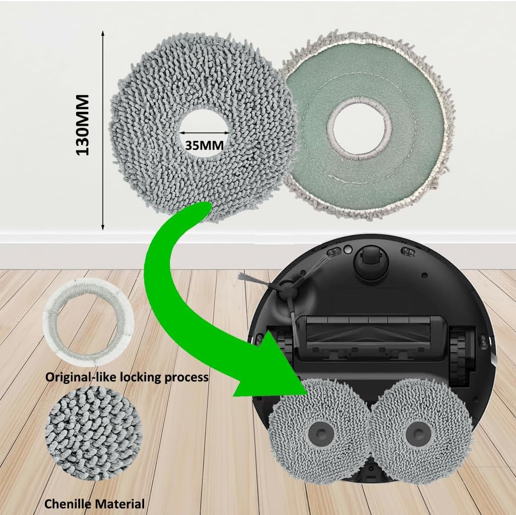 Replacement Parts Accessories for Dreame X40 Ultra Complete L40 Ultra X40 Master MOVA P10 Pro Ultra Mop Pads X6; Dust Bag X4; Filter HEPA X4; Main Brushes X2; Side Brushes X4 - Image 5