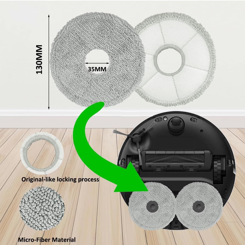 Replacement Parts Accessories for Dreame X40 Ultra Complete L40 Ultra X40 Master MOVA P10 Pro Ultra Mop Pads X6; Dust Bag X4; Filter HEPA X4; Main Brushes X2; Side Brushes X4 - Image 6