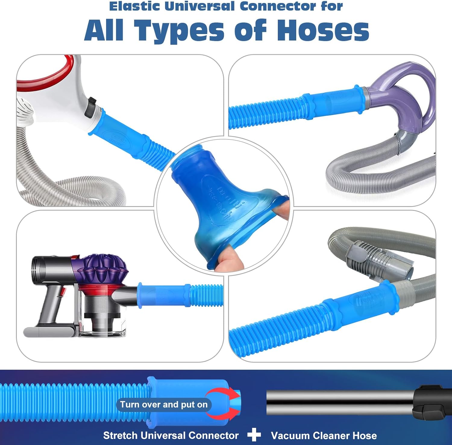 2 Pieces Dryer Vent Cleaner Kit Compatible with Most Vacuum Cleaner, Dryer Lint Brush and Vacuum Hose Attachment with Universal Connector, Quickly Lint Remover - Image 2