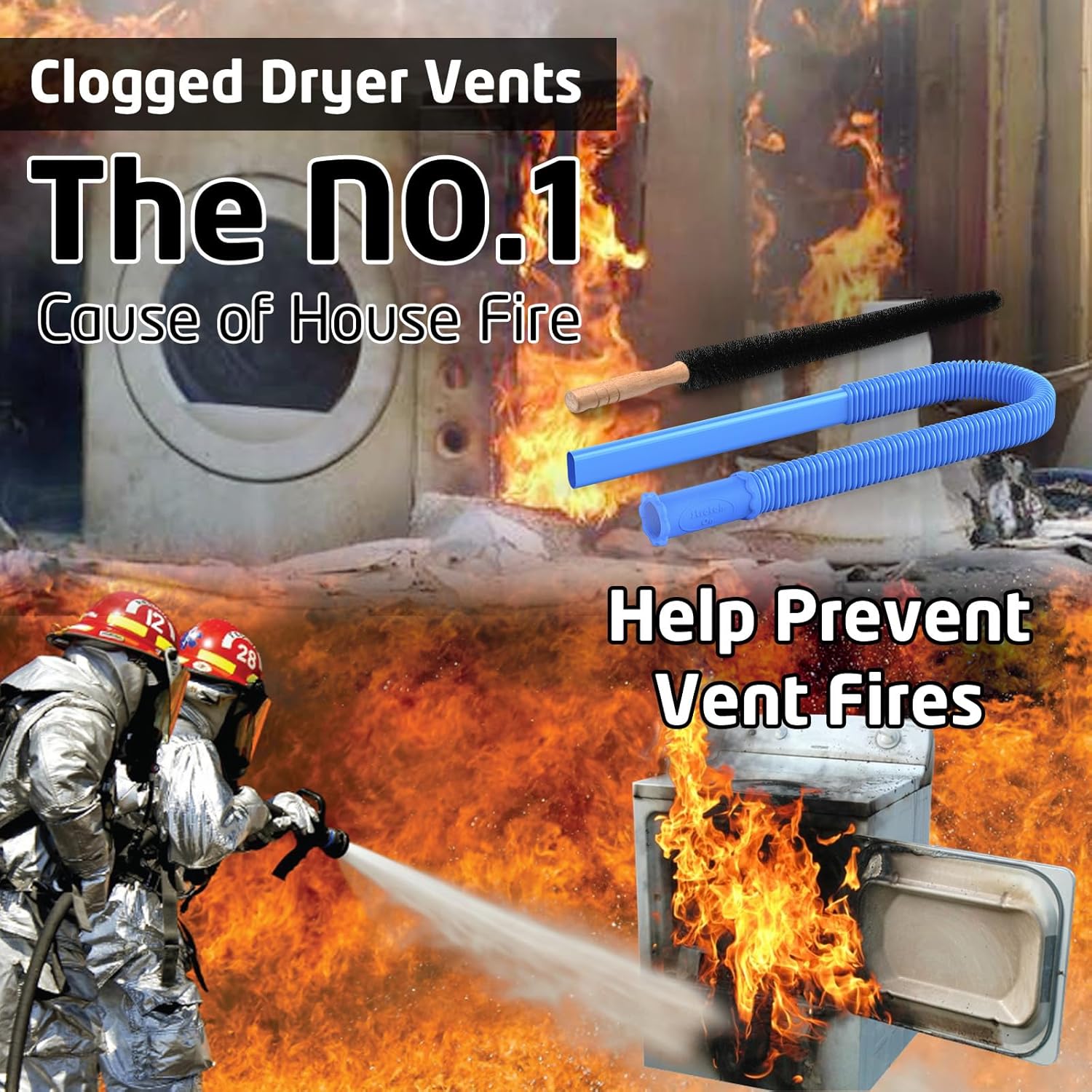 2 Pieces Dryer Vent Cleaner Kit Compatible with Most Vacuum Cleaner, Dryer Lint Brush and Vacuum Hose Attachment with Universal Connector, Quickly Lint Remover - Image 7