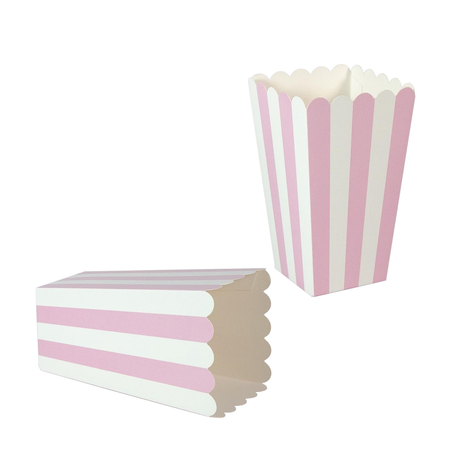 24 Pack Striped Popcorn Boxes - Carnival Parties Mini Paper Popcorn and Candy Containers, Party Supplies for Movie Nights (Pink) - Image 3
