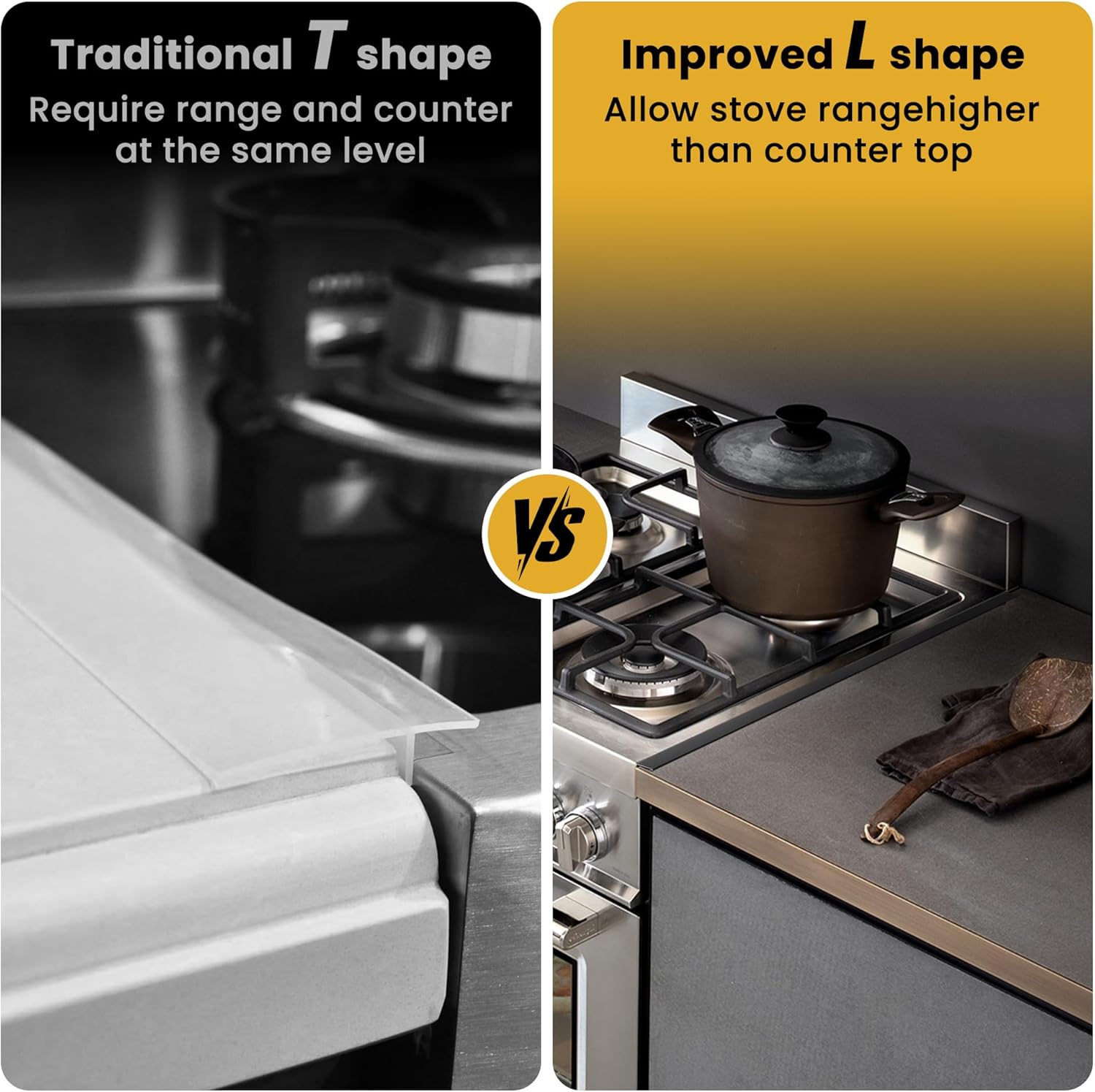 Stainless Steel Stove Gap Covers - 304 Stove Gap Filler, Easy retractable Length 13.8