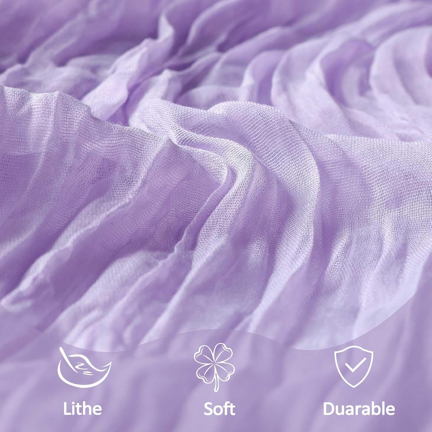 8 Pack Lilac Purple Cheesecloth Table Runner 10Ft Easter Spring Lavender Gauze Cheese Cloth Table Runner 120 Inch Boho Sheer Rustic Fabric for Holiday Decor Bridal Baby Shower Wedding Decoration - Image 5