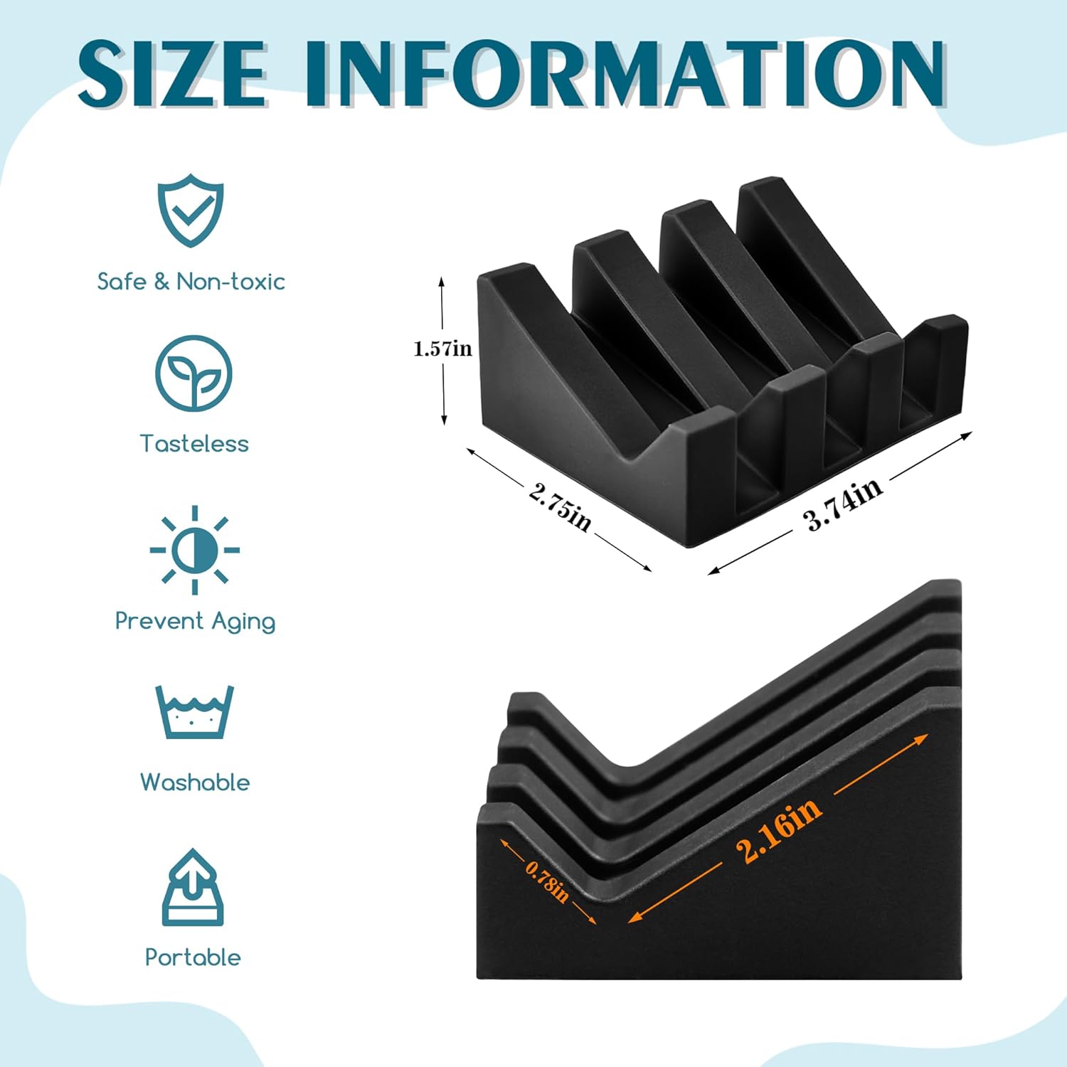 Self Draining Soap Dish Holder,Silicone Soap Dish,for Bathroom,Kitchen, Sponges，Can Extend Soap Life，Keep Soap Bars Dry and Easy Cleaning (Black,1-Pack) - Image 2