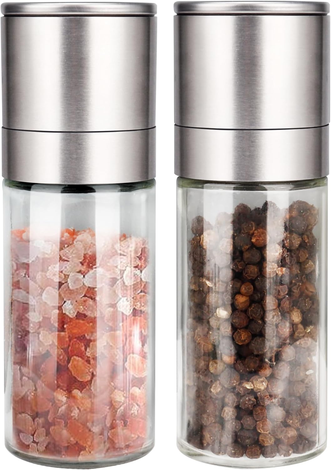 ® Salt and Pepper Grinder Set, Pepper Mill, Sea Salt Shaker Grinder Refillable, Adjustable Coarseness, Stainless Steel with Ceramic Rotor(Seasoning not included) - Image 1