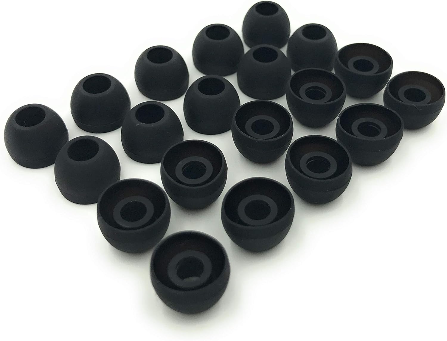 10 Pairs Medium Earbud Tips Silicone Replacement Ear Bud Tips – Black - Image 1
