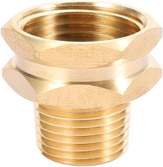 Brass Garden Hose Adapter, 3/4' GHT Female x 1/2' NPT Male Connector, 2pcs - Image 4