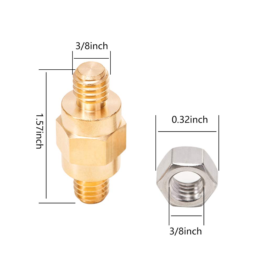 Side Post Battery Terminal Bolt Compatible with GM and Other Accessories to Battery,Standard Battery Post Stud Extender Screws 3/8 16 Stud Bolts,Pack of 5 - Image 3