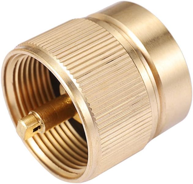 Camping Stove Adapter 1LB Propane Small Tank Input and a Lindal Valve EN417 Output Outdoor Cylinder LPG Canister Convert (Brass) - Image 2