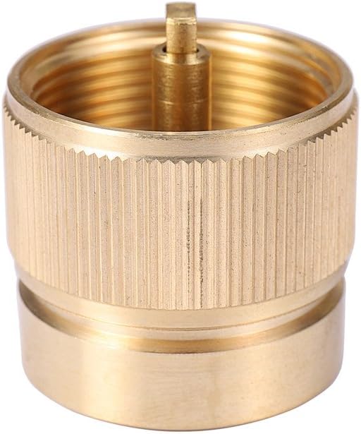Camping Stove Adapter 1LB Propane Small Tank Input and a Lindal Valve EN417 Output Outdoor Cylinder LPG Canister Convert (Brass) - Image 3