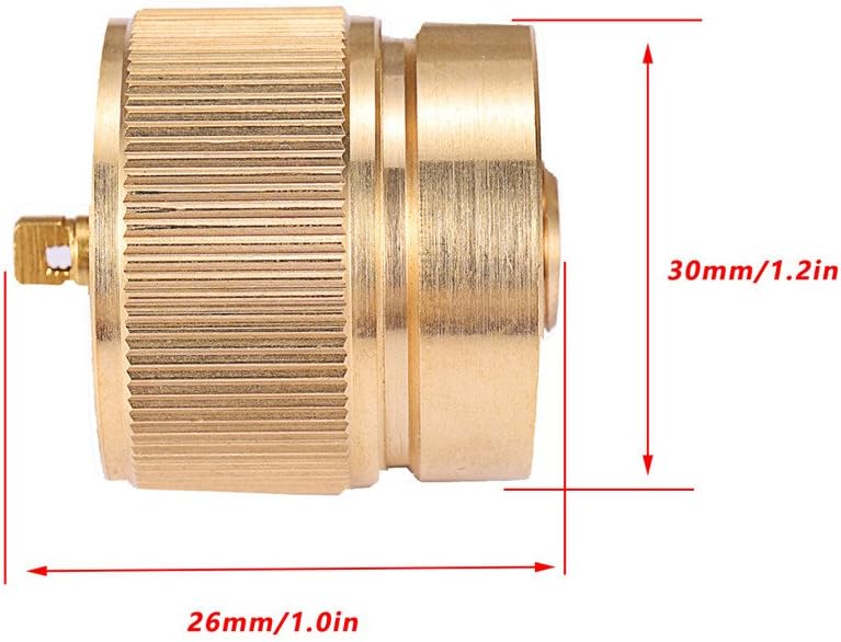 Camping Stove Adapter 1LB Propane Small Tank Input and a Lindal Valve EN417 Output Outdoor Cylinder LPG Canister Convert (Brass) - Image 5