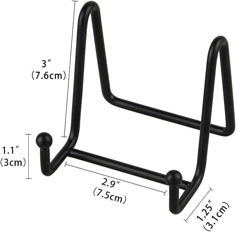 Plate Stands for Display - Iron Easel Stand Plate Holder Display Stand Picture Frame Stand for Pictures | Photo|Decorative Plate |Dish | Tabletop Art - 3 inch-Black - Image 2