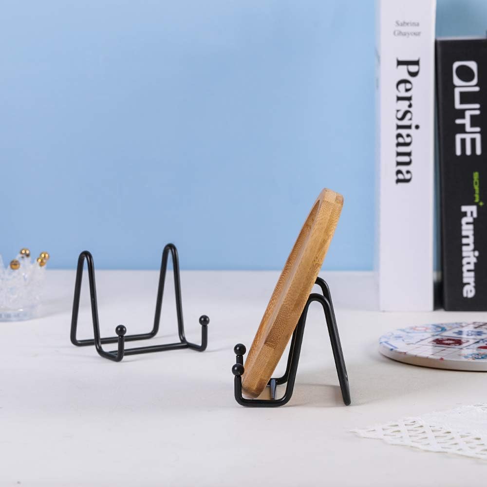 Plate Stands for Display - Iron Easel Stand Plate Holder Display Stand Picture Frame Stand for Pictures | Photo|Decorative Plate |Dish | Tabletop Art - 3 inch-Black - Image 3