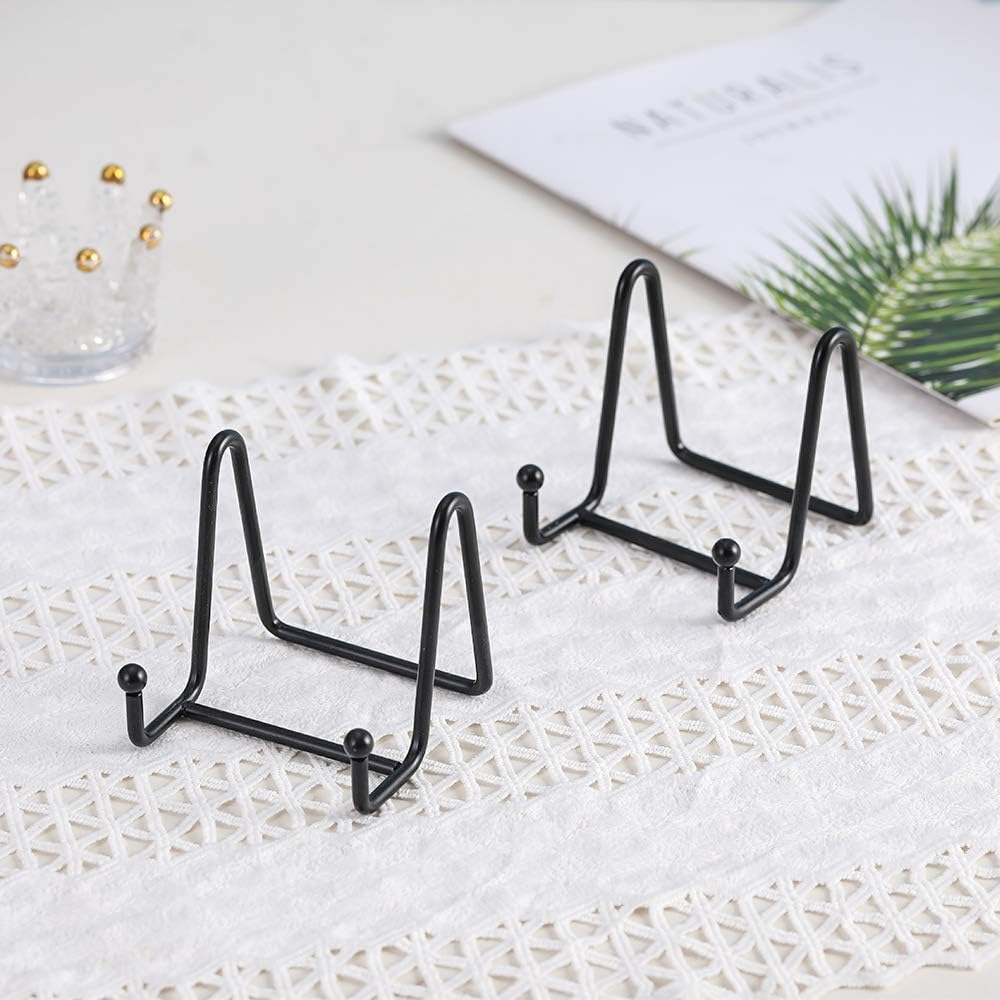 Plate Stands for Display - Iron Easel Stand Plate Holder Display Stand Picture Frame Stand for Pictures | Photo|Decorative Plate |Dish | Tabletop Art - 3 inch-Black - Image 5