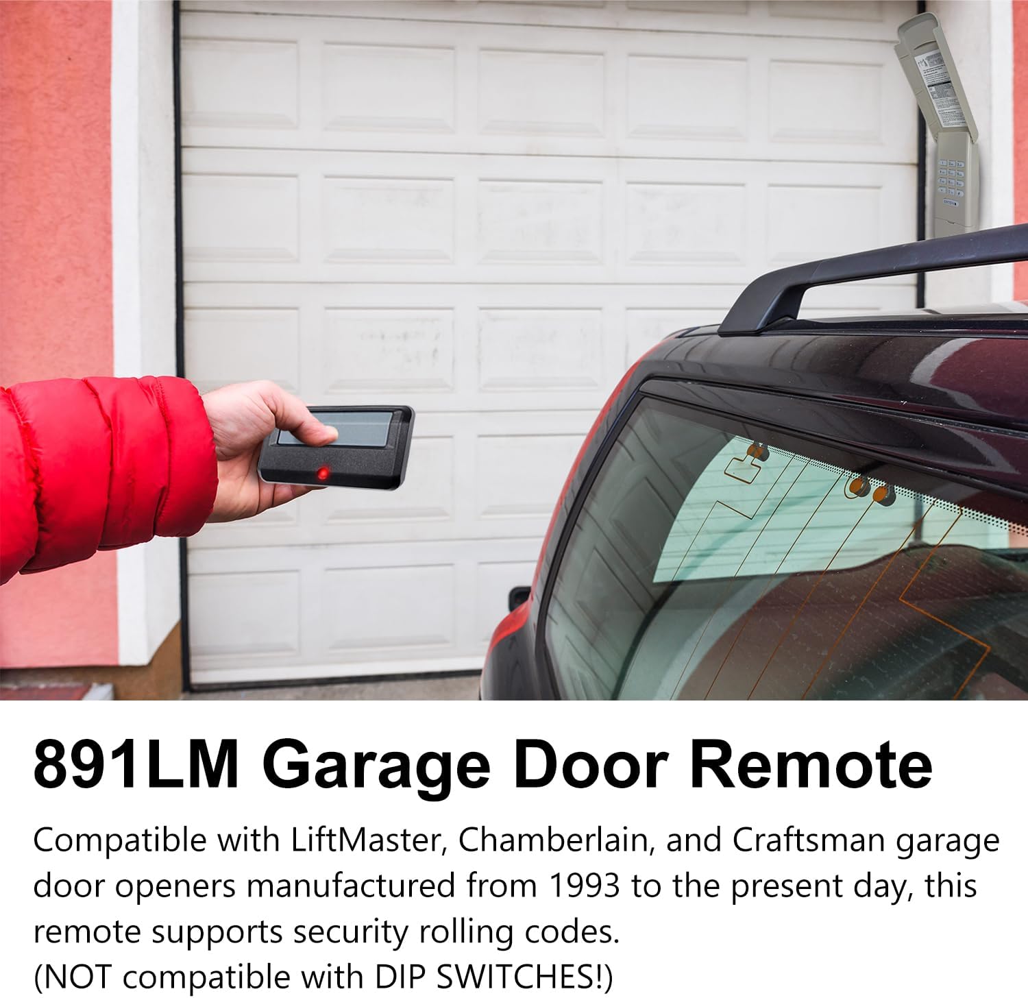 2 for Chamberlain Craftsman LiftMaster Garage Door Opener Remote Replacement, Replaces 891LM 893LM 893MAX 370LM 371LM 373LM 971LM 973LM, no Wait Wireless Remote Keyless Entry, Safe Security - Image 4