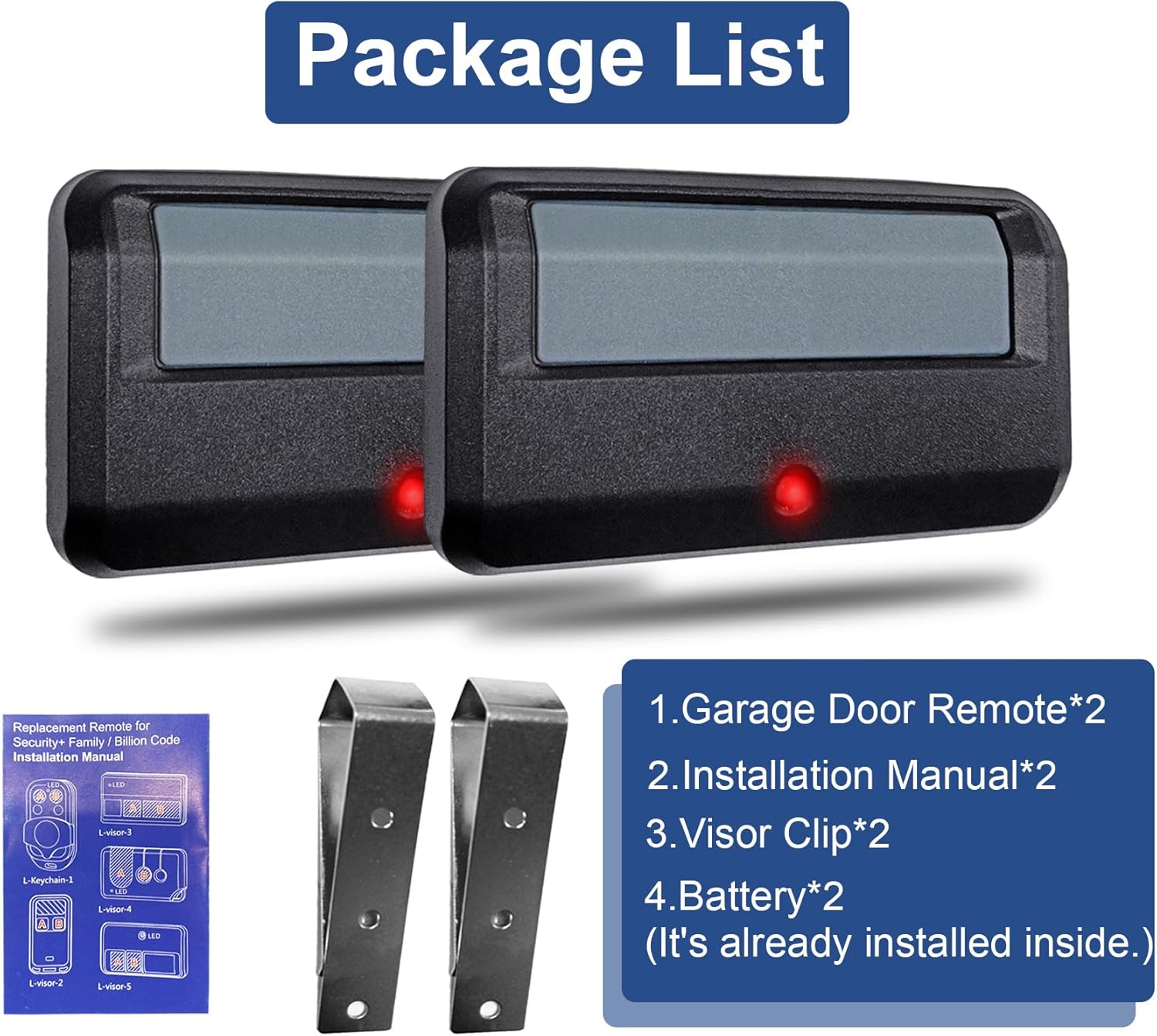 2 for Chamberlain Craftsman LiftMaster Garage Door Opener Remote Replacement, Replaces 891LM 893LM 893MAX 370LM 371LM 373LM 971LM 973LM, no Wait Wireless Remote Keyless Entry, Safe Security - Image 7