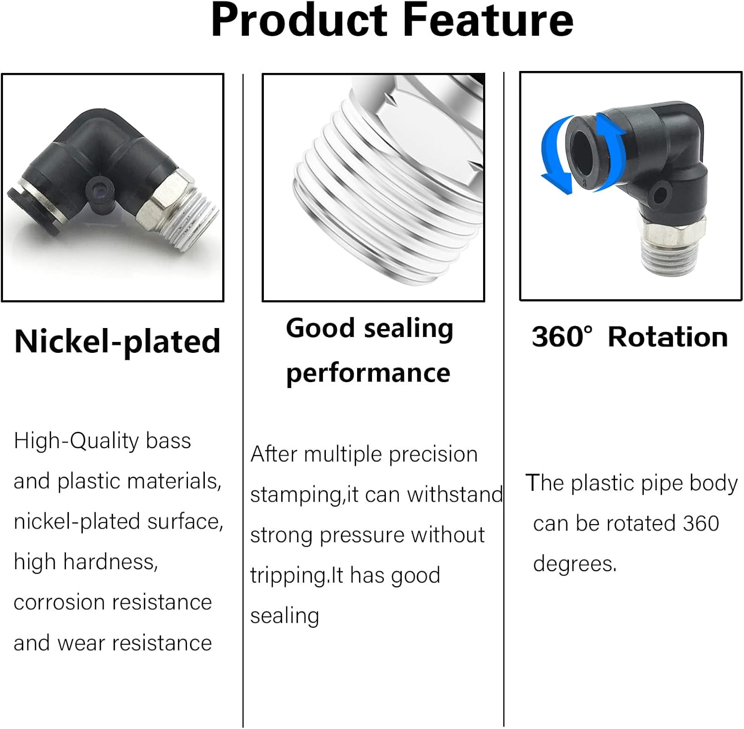 1/2 Npt Push to Connect Air Fitting  1/4 inch OD Tubing Elbow Air Line Quick Connect Fittings Male Threaded 90 Degree Push in Lock Fit Pneumatic Fittings Tube Connector 2Pack - Image 6
