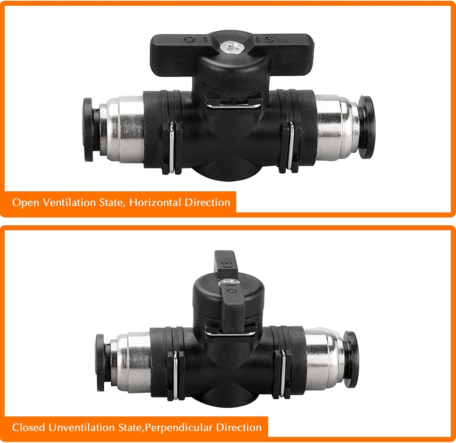 1/4 Push Connect Valve Pneumatic Ball Valve 1/4 inch Tube Quick Connect Valve Straight Union Air Flow Control Valve Tube Fittings air compressor valve 3Pack - Image 5
