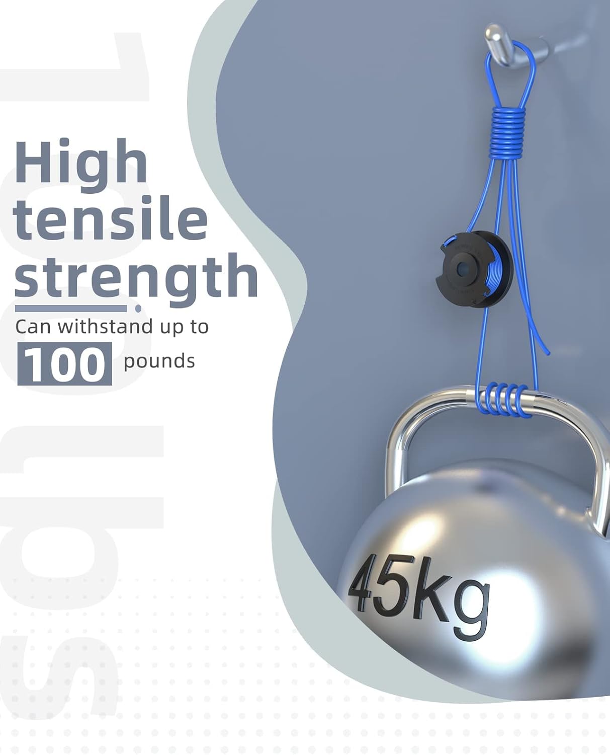 Weed Wacker String Replacement Compatible with Ryobi One+ AC14RL3A, 0.065'' String Trimmer Refill Line for Ryobi String Trimmer, 99 FT Autofeed Weed Eater String for Ryob 18V,24V,40V(6 Spools+1 Cap) - Image 7
