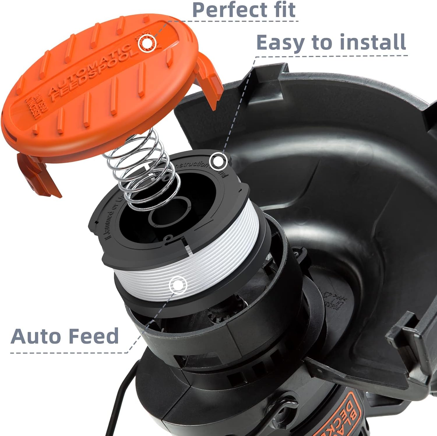 10 Pack Weed Eater String Compatible with Black+Decker, AF-100 0.065