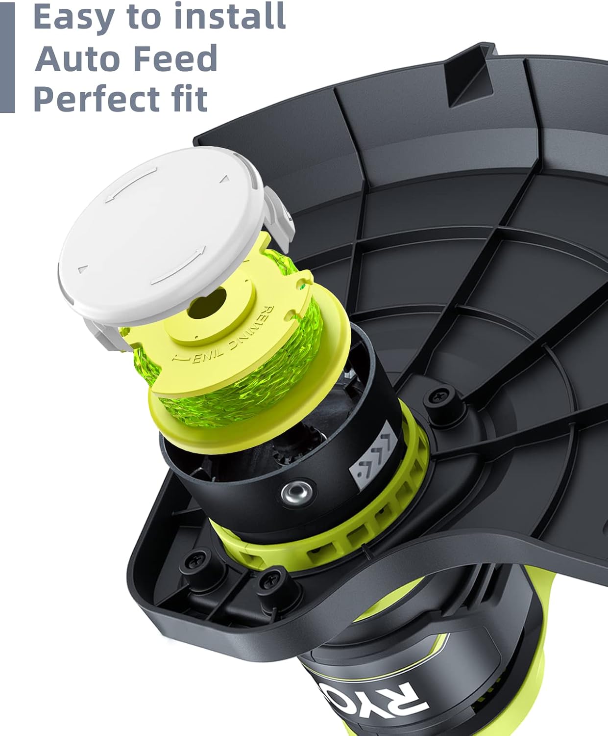 Weed Wacker String Compatible with Ryobi One Plus+ AC80RL3, 0.08'' String Trimmer Refill Line,Weed Eater String Compatible with Ryobi 18V, 24V, 40V Trimmers(10 Replacement Spools, 2 Trimmer Caps) - Image 4