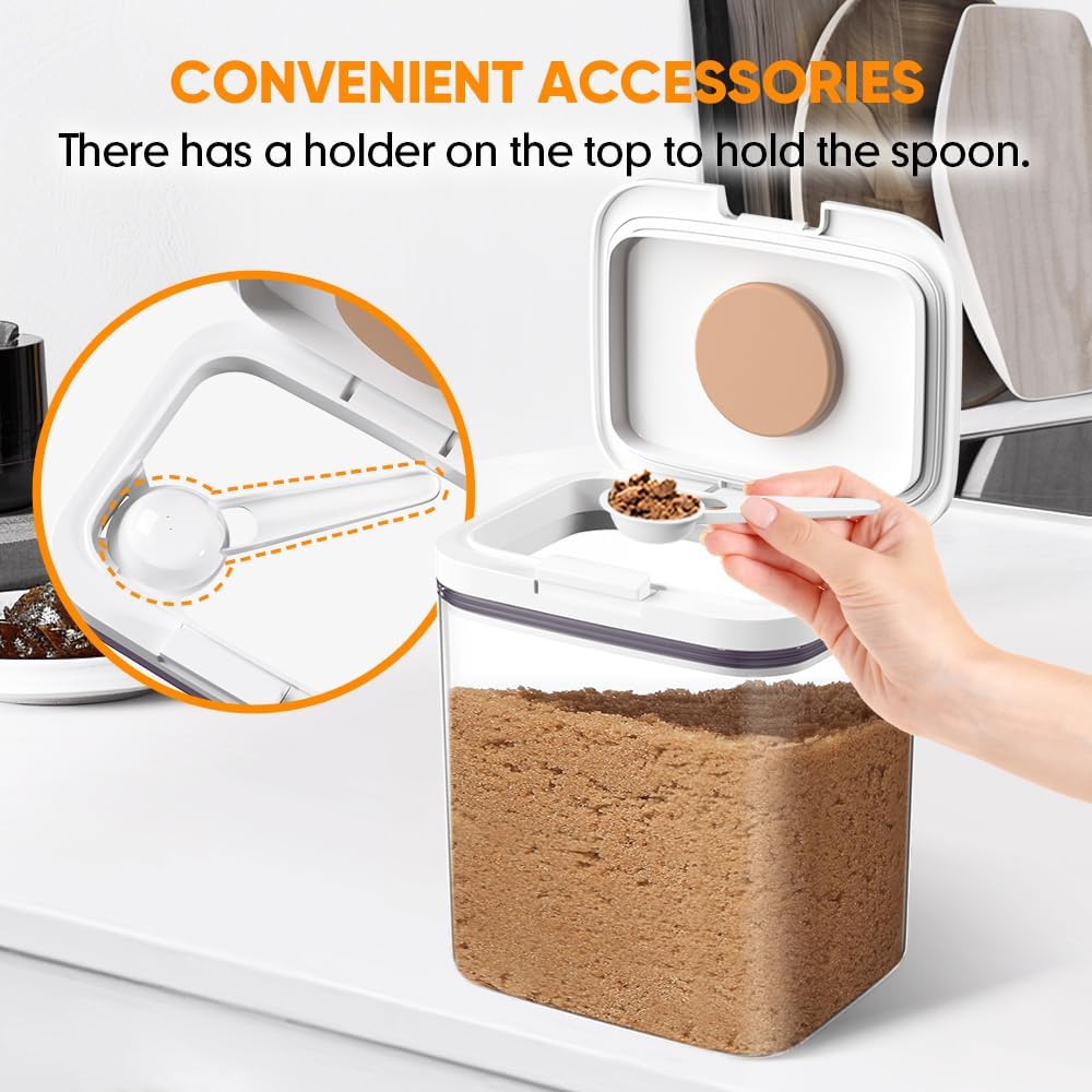 Brown Sugar Container Airtight, 2 Quart Brown Sugar Keeper Storage Container with Spoon - Image 5
